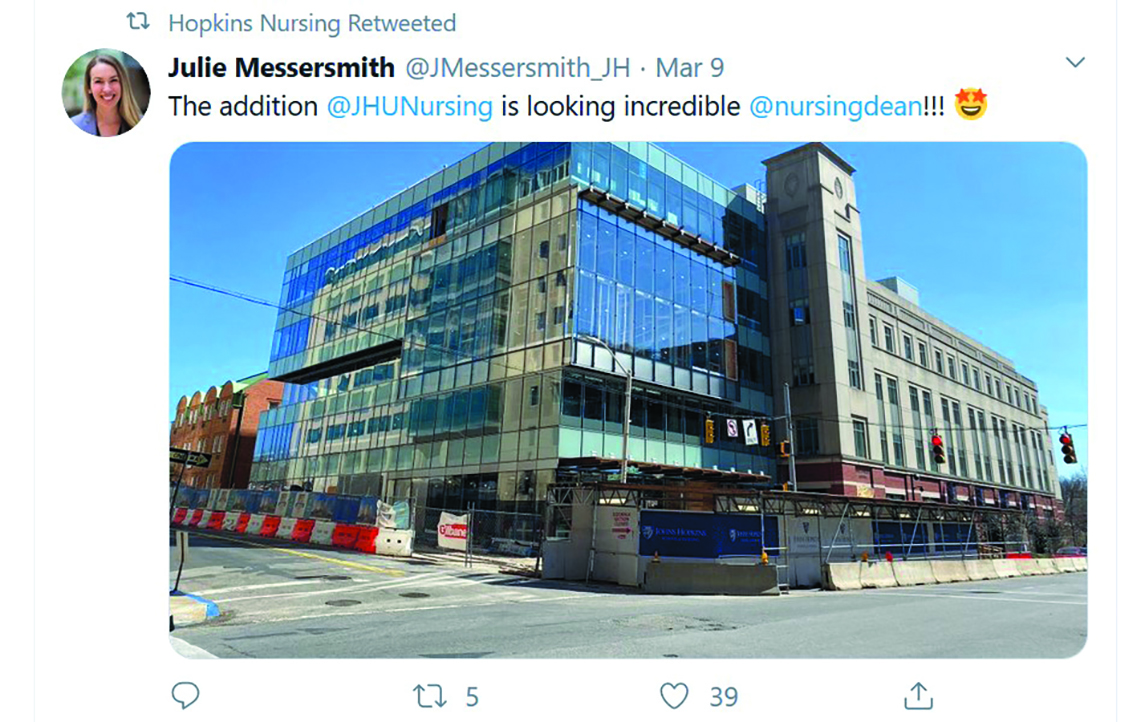 Hopkins Nursing retweets building update