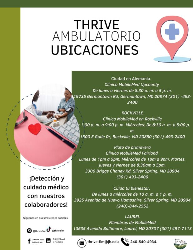 Walk in Clinics in Montgomery County Locations (Spanish)