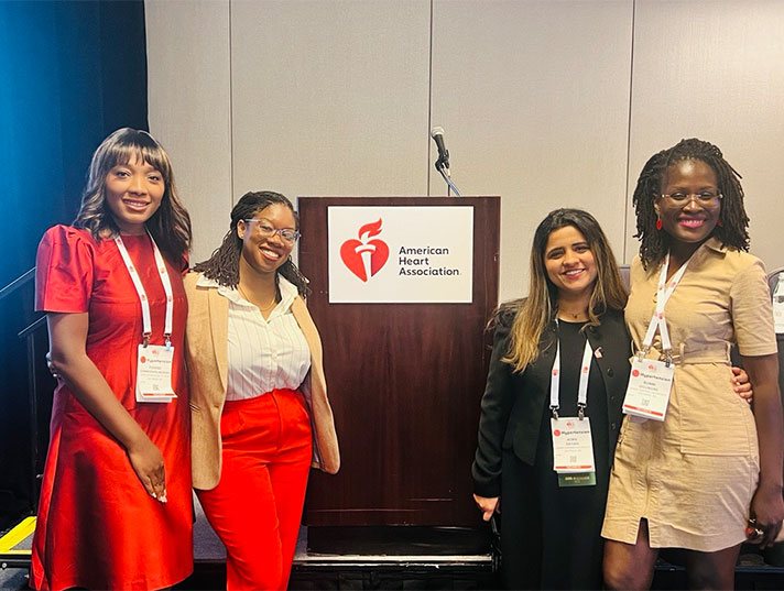 Drs Yvonne Commodore-Mensah, Ruth-Alma Turkson-Ocran, Asma Rayani, and Bunmi Ogungbe participated in AHA Hypertension Scientific Sessions 2024.