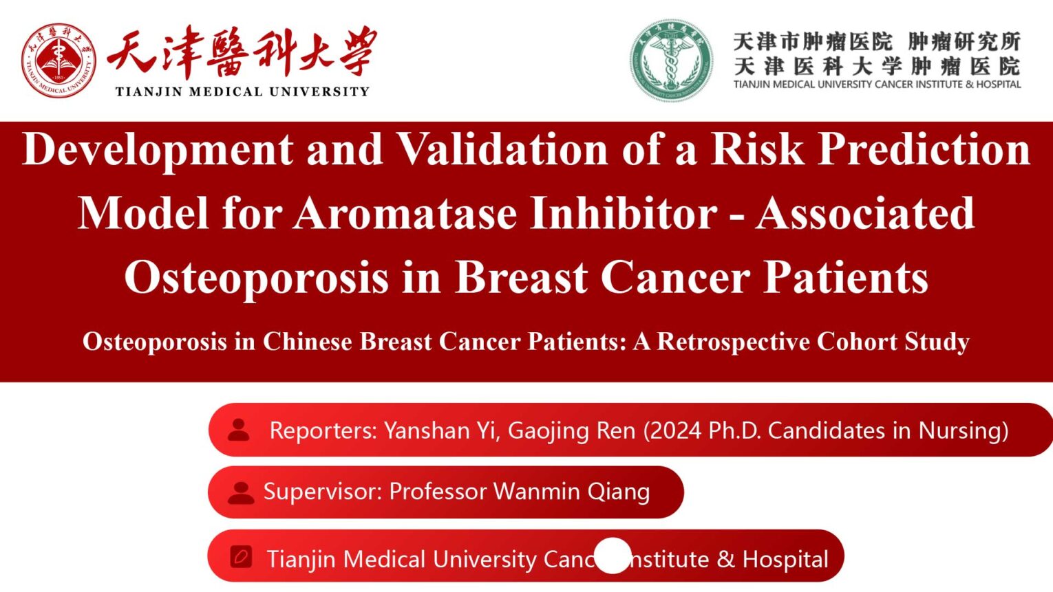 Development and Validation of a Risk Prediction Model for Aromatase Inhibitor -Associated Osteoporosis in Breast Cancer Patients