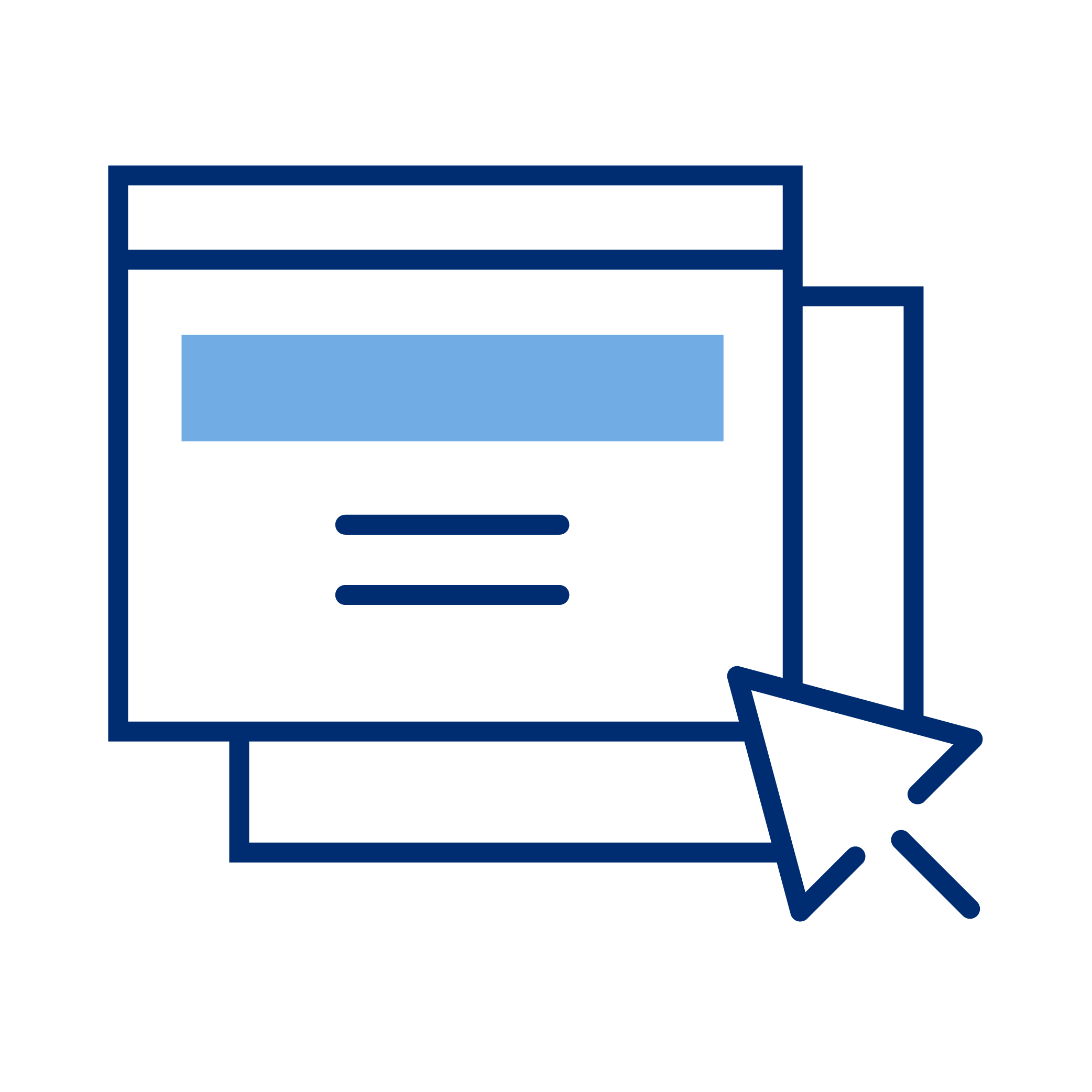 Icon illustrating a webpage with a cursor hovering over it, highlighting vaccine website accessibility.