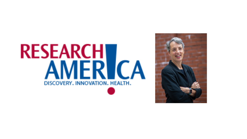 Dean Sarah Szanton with Research!America logo