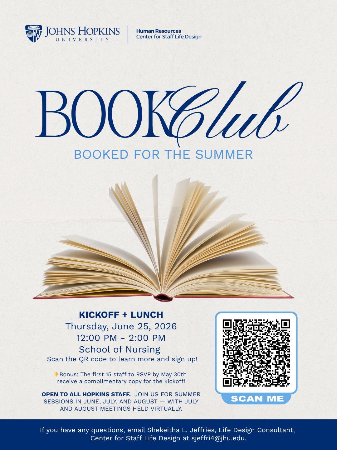 “Booked for the Summer” – Hopkin Staff Book Club Returns!